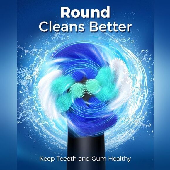 Rotating Electric Toothbrush for Adults with 8 Brush Heads (2 Types), 4 Modes - Picture 4 of 6